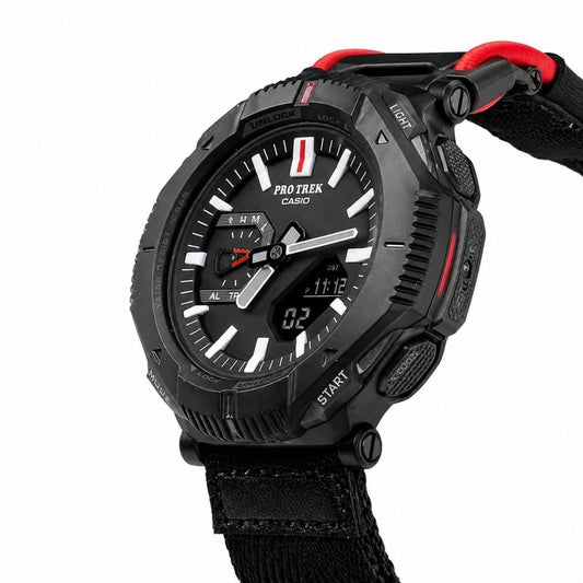 CASI.O G-SHOCK PRO TREK BLACK ND RED