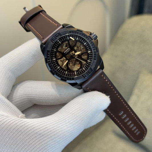 FOSSI-L BRONSON AUTOMATIC LEATHER WATCH