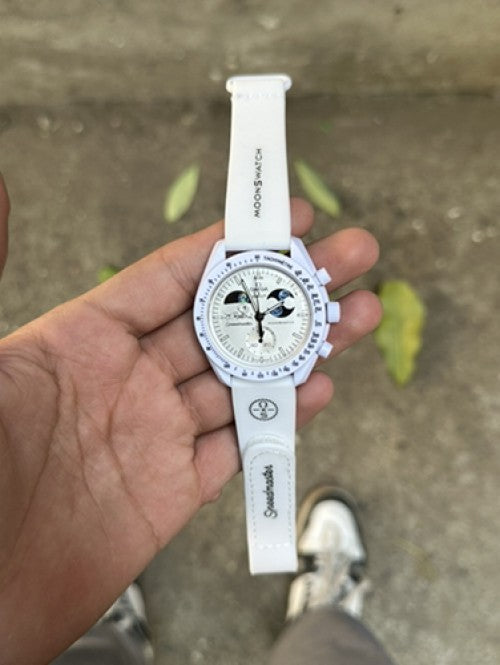 OMEG.A-SWATCH SUN MOON EDITION WHITE COLOR